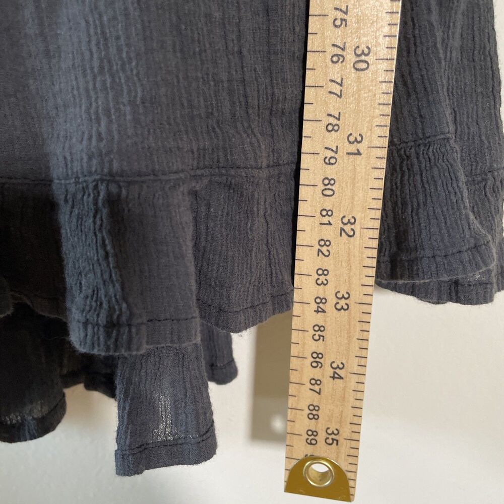 Free People Women's Perfect Day Mini Boho Dress Size XS Washed Black Smocked - Picture 6 of 11